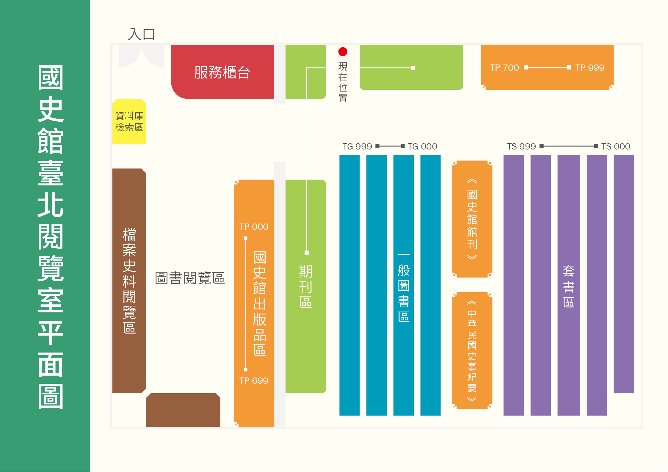 國史館臺北閱覽室平面圖印刷版（面南）